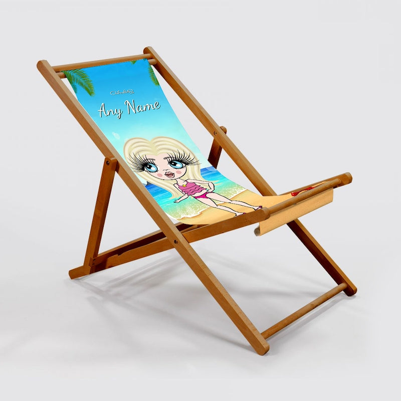 ClaireaBella Girls Beach Print Deckchair - Image 2