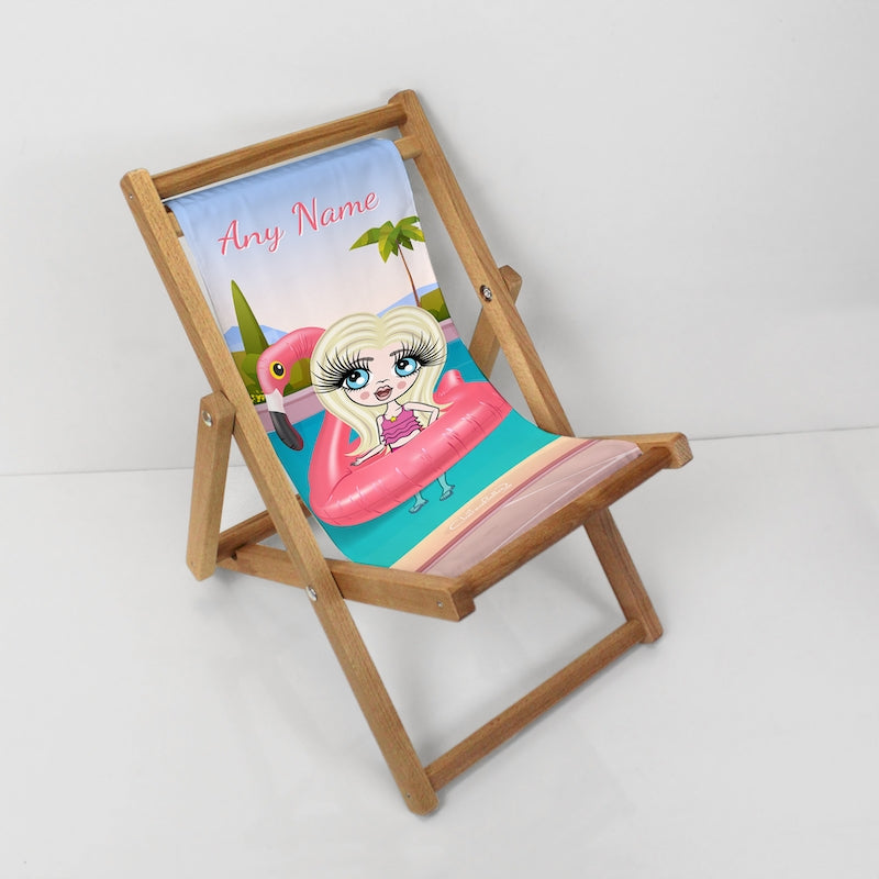 ClaireaBella Girls Flamingo Float Deckchair - Image 1