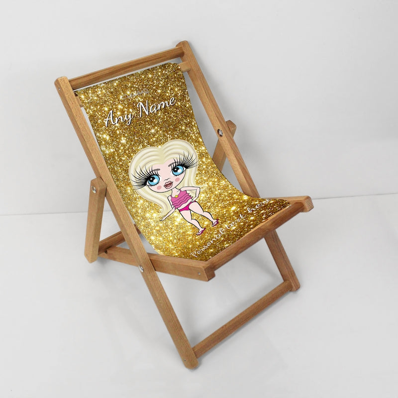 ClaireaBella Girls Glitter Effect Deckchair - Image 4