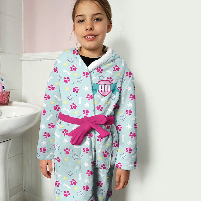ClaireaBella Girls Dog Patrol Dressing Gown - Image 2