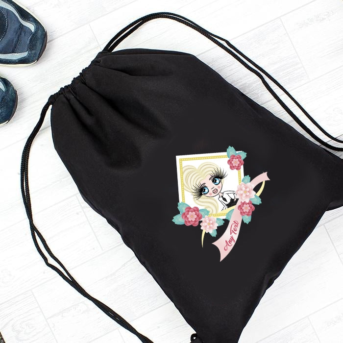 ClaireaBella Girls Floral Drawstring Bag - Image 1