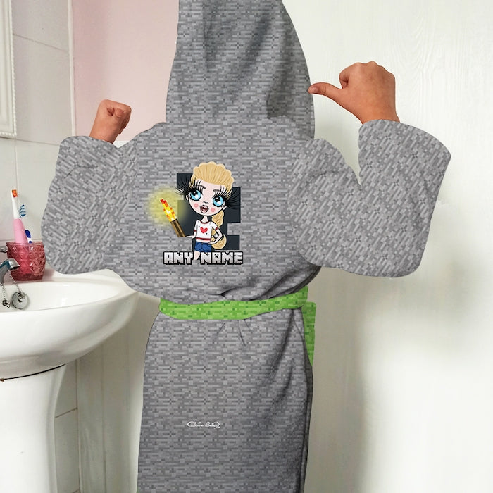 ClaireaBella Girls Gaming Blocks Dressing Gown - Image 1