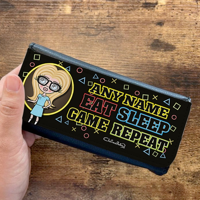 ClaireaBella Girls Personalised Eat Sleep Game Repeat Glasses Case - Image 2