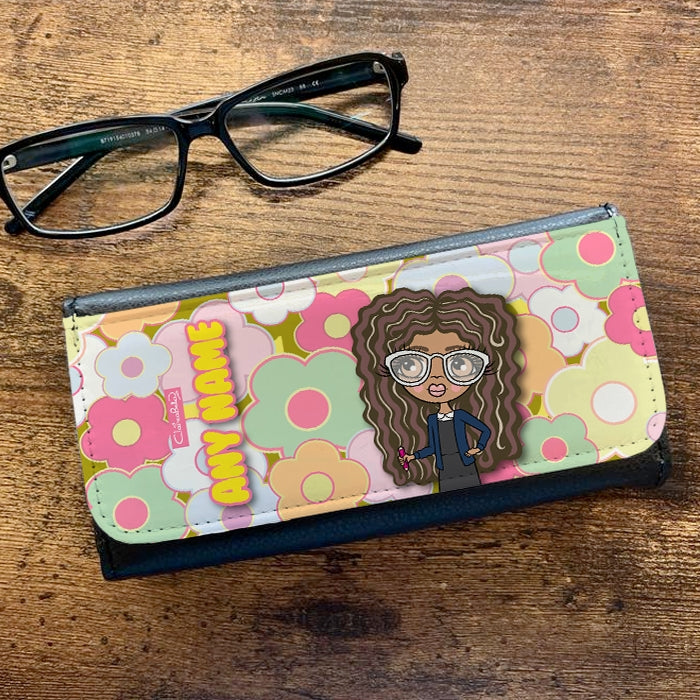 ClaireaBella Girls Personalised Funky Flowers Glasses Case - Image 1