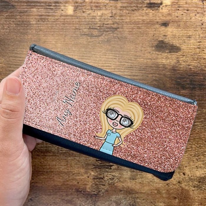 ClaireaBella Girls Personalised Blush Glitter Glasses Case - Image 3