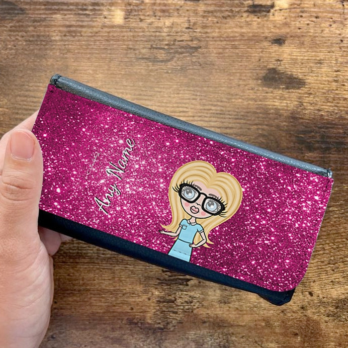 ClaireaBella Girls Personalised Pink Glitter Glasses Case - Image 2