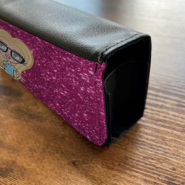 ClaireaBella Girls Personalised Pink Glitter Glasses Case - Image 3