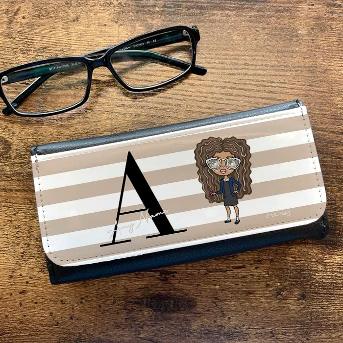 ClaireaBella Girls The LUX Collection Initial Stripe Glasses Case - Image 1
