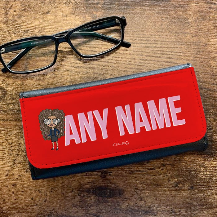 ClaireaBella Girls Personalised Red Bold Name Glasses Case - Image 1