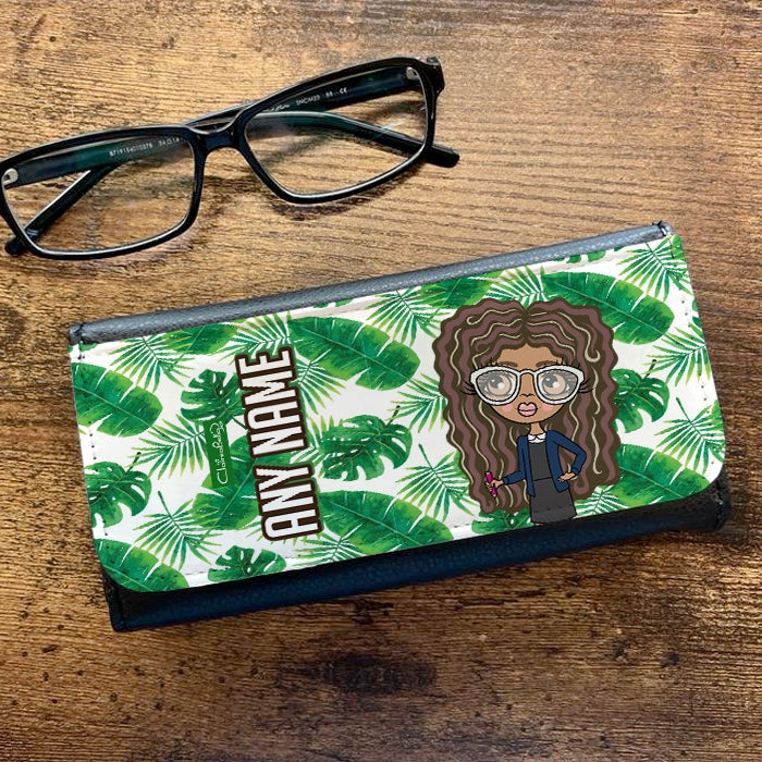 ClaireaBella Girls Personalised Tropical Leaf Glasses Case - Image 1