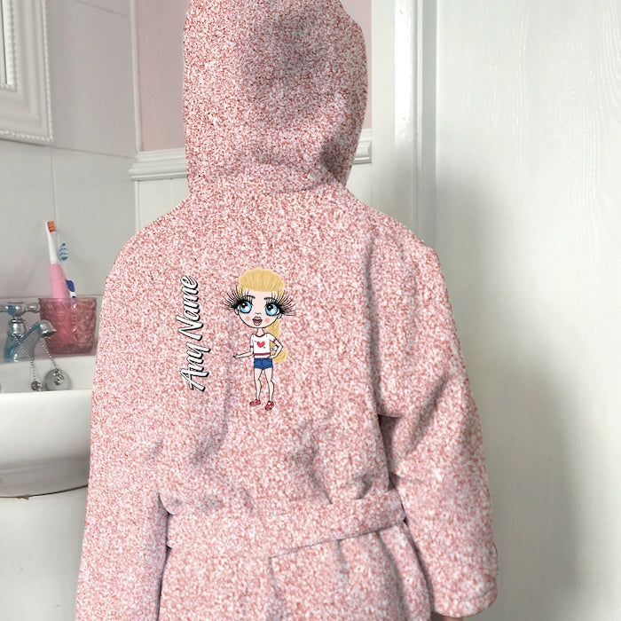 ClaireaBella Girls Blush Glitter Effect Dressing Gown - Image 1