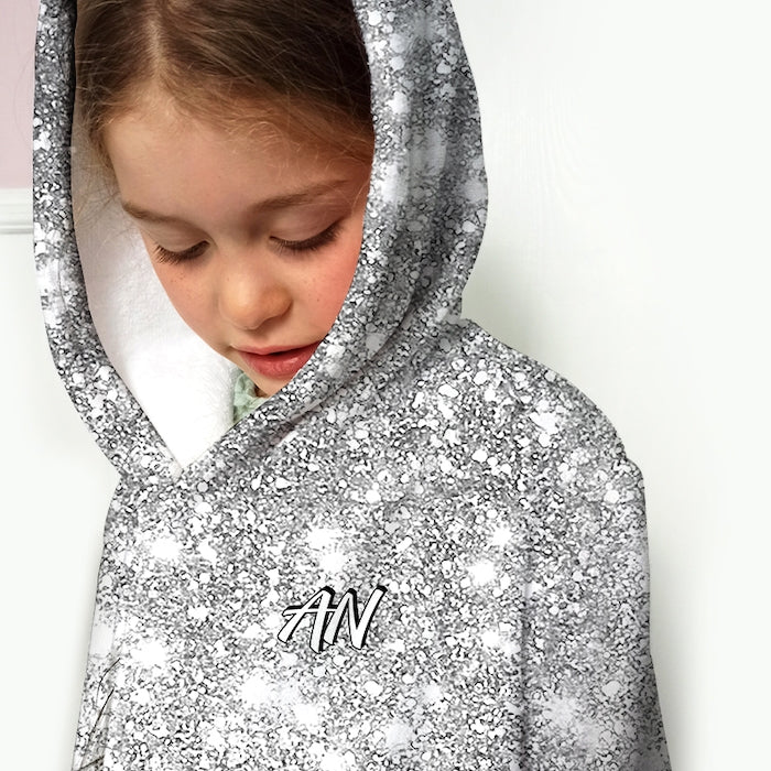 ClaireaBella Girls Silver Glitter Effect Dressing Gown - Image 2