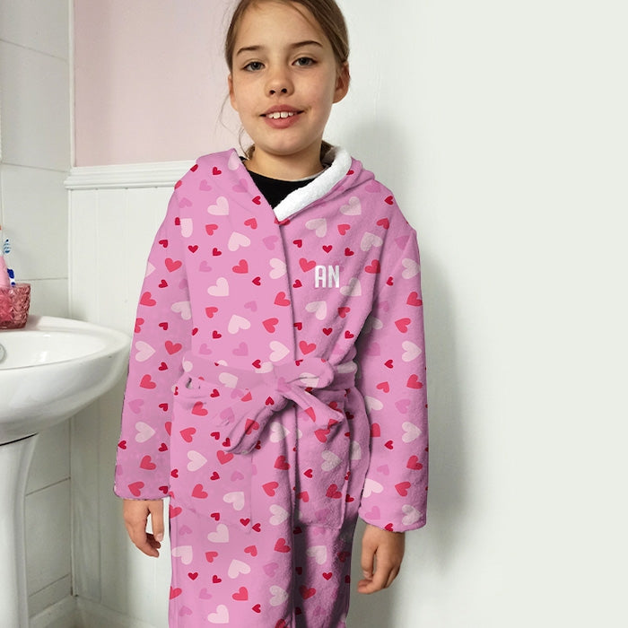 ClaireaBella Girls Heart Print Dressing Gown - Image 2