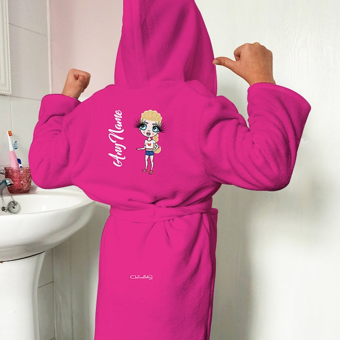 ClaireaBella Girls Hot Pink Dressing Gown - Image 1