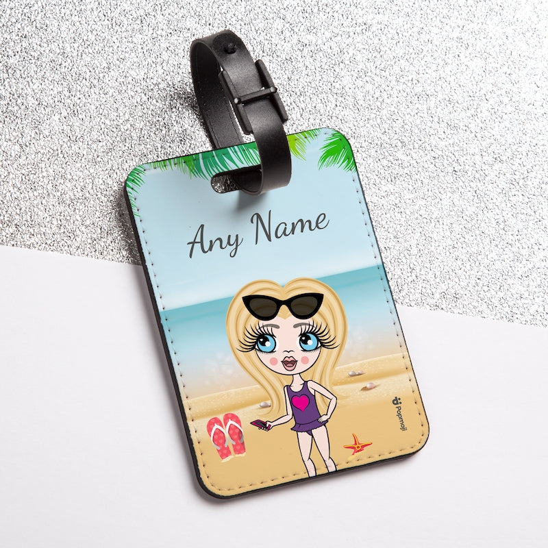 ClaireaBella Girls Beach Print Luggage Tag - Image 1