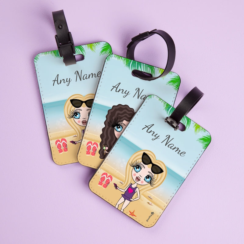 ClaireaBella Girls Beach Print Luggage Tag - Image 2