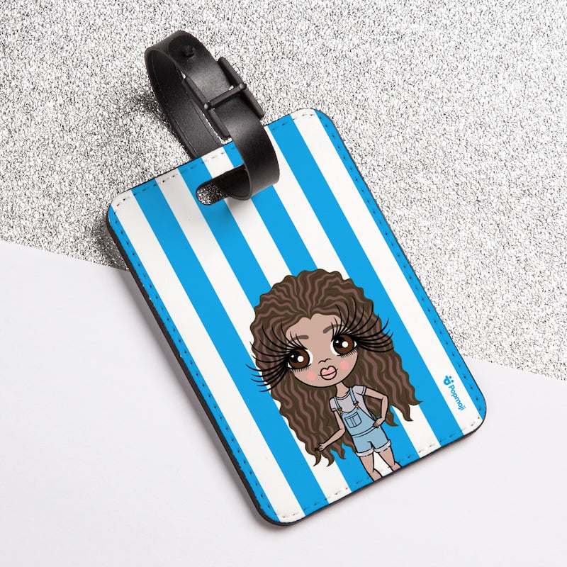 ClaireaBella Girls Personalised Blue Stripe Luggage Tag - Image 4
