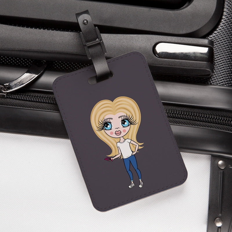 ClaireaBella Girls Grey Bold Name Luggage Tag - Image 3