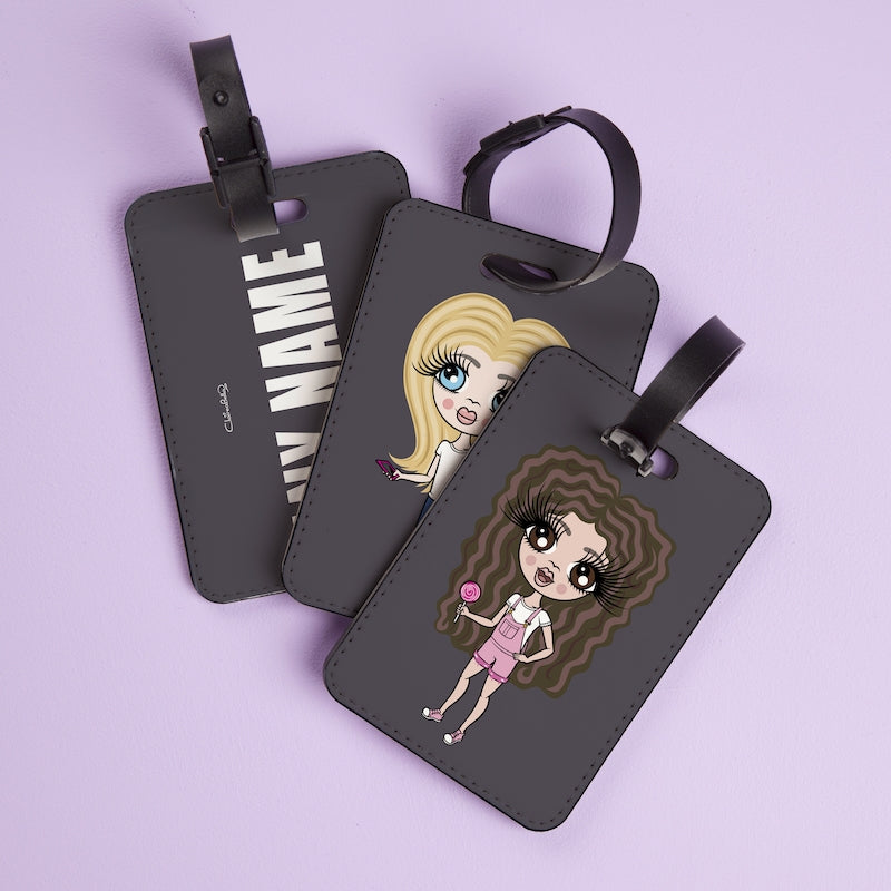 ClaireaBella Girls Grey Bold Name Luggage Tag - Image 1