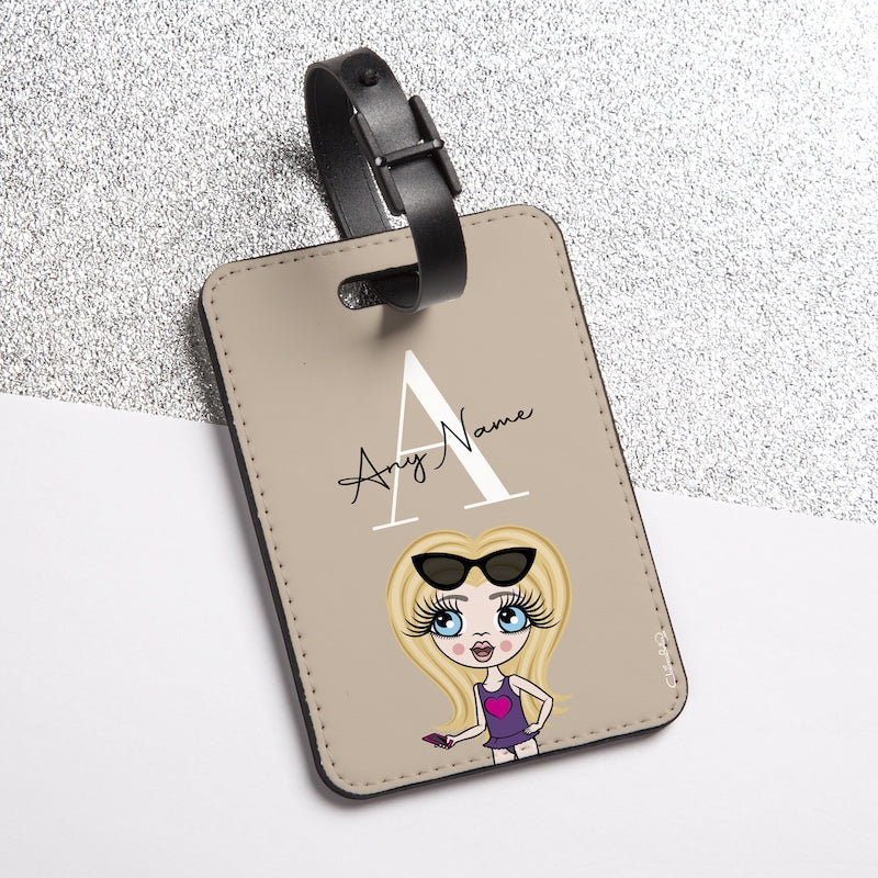 ClaireaBella Girls The LUX Collection Initial Nude Luggage Tag - Image 4