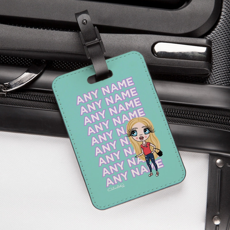 ClaireaBella Girls Turquoise Multiple Name Luggage Tag - Image 2