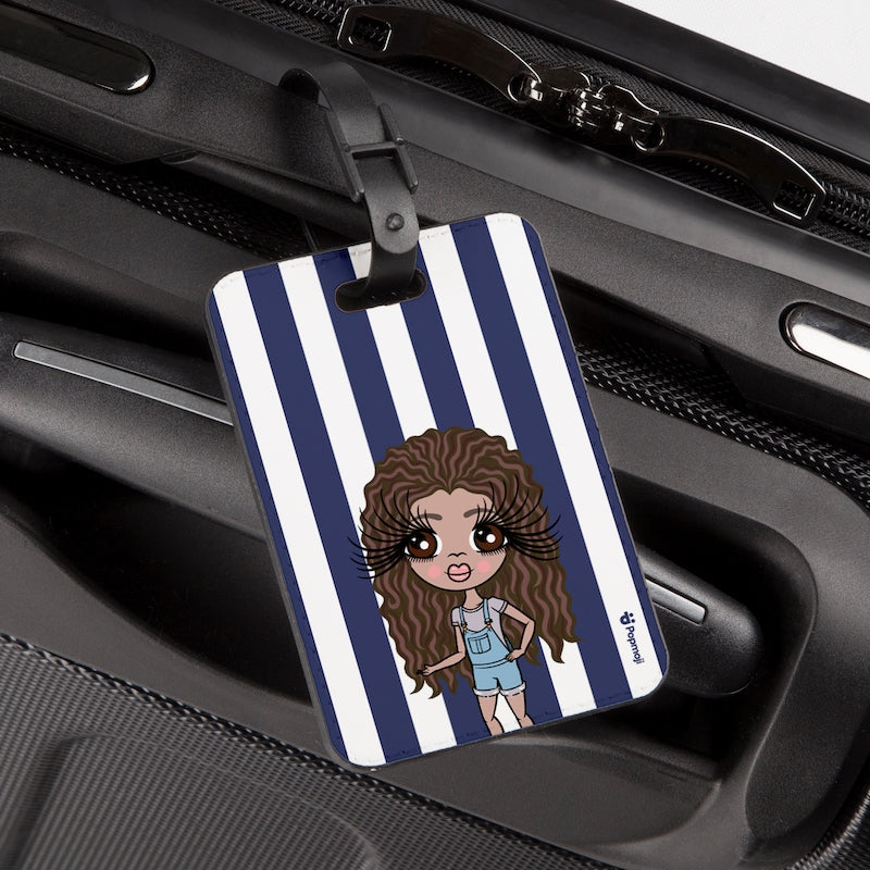 ClaireaBella Girls Personalised Navy Stripe Luggage Tag - Image 3