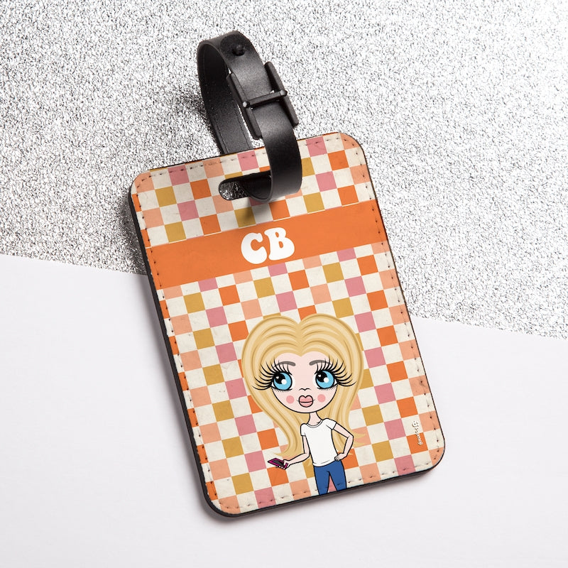 ClaireaBella Girls Personalised Checkered Luggage Tag - Image 3