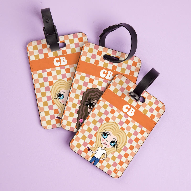 ClaireaBella Girls Personalised Checkered Luggage Tag - Image 2