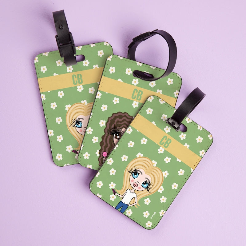 ClaireaBella Girls Personalised Retro Daisy Luggage Tag - Image 2