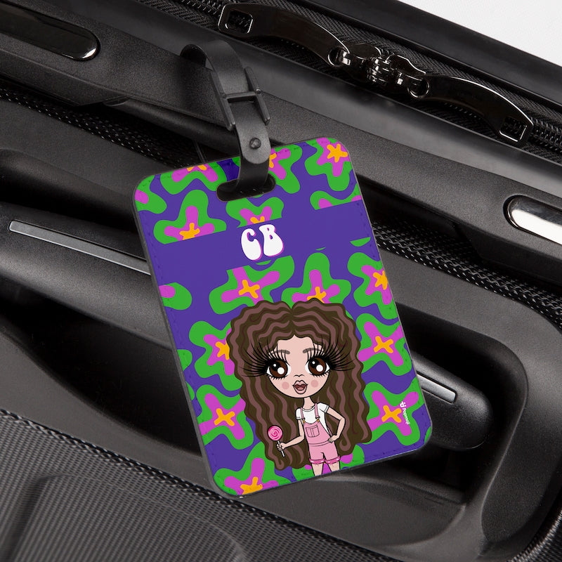 ClaireaBella Girls Personalised Flower Power Luggage Tag - Image 3