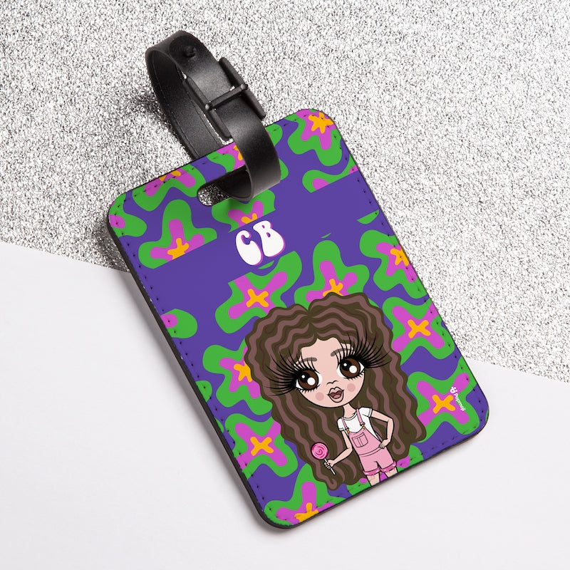 ClaireaBella Girls Personalised Flower Power Luggage Tag - Image 4