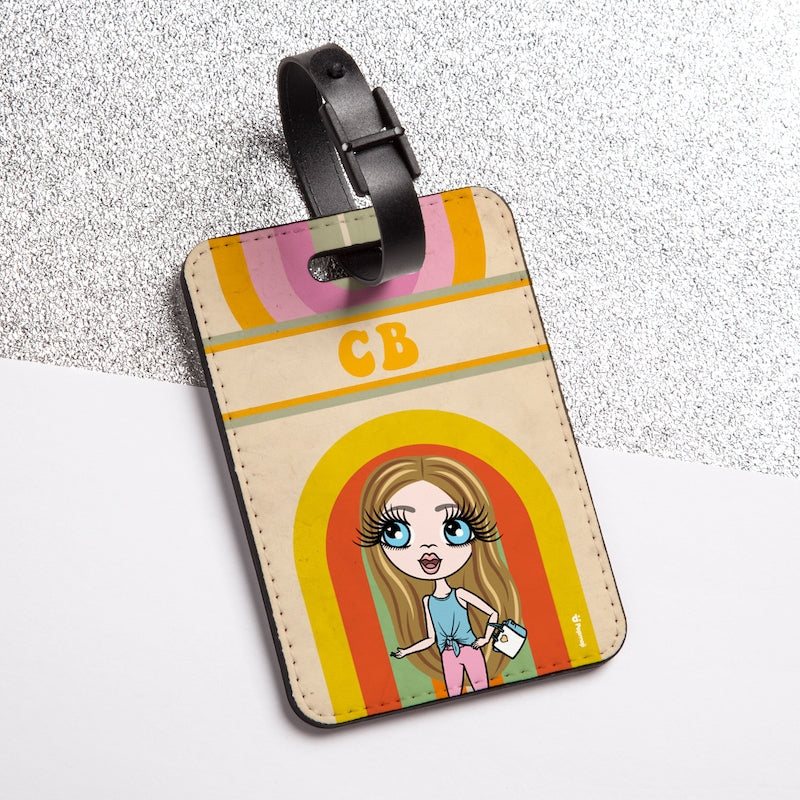 ClaireaBella Girls Personalised Retro Rainbow Luggage Tag - Image 4