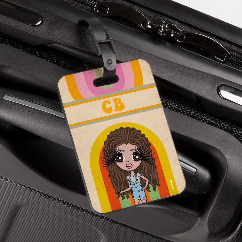 ClaireaBella Girls Personalised Retro Rainbow Luggage Tag - Image 3