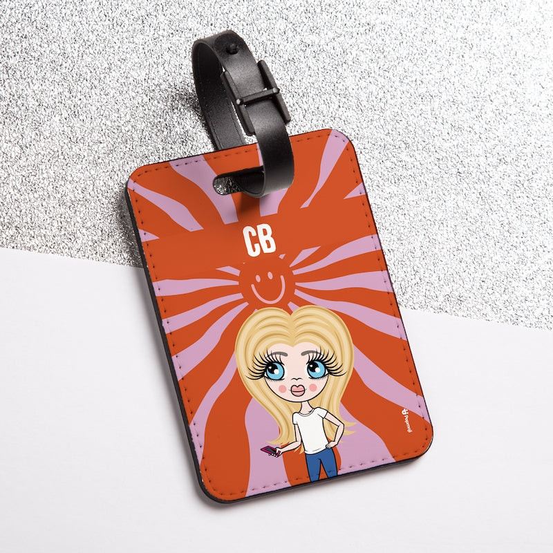ClaireaBella Girls Personalised Smiley Face Luggage Tag - Image 1