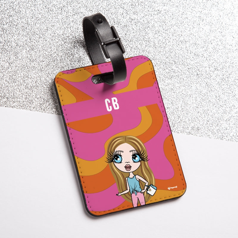 ClaireaBella Girls Personalised Swirl Luggage Tag - Image 1