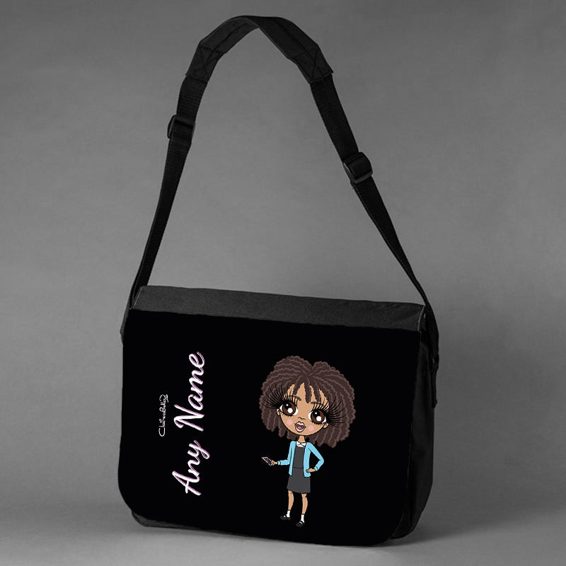 ClaireaBella Girls Personalised Black Messenger Bag - Image 2