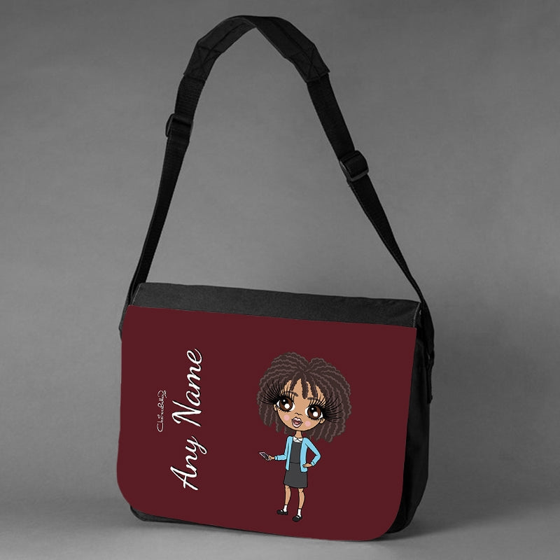 ClaireaBella Girls Personalised Burgundy Messenger Bag - Image 3