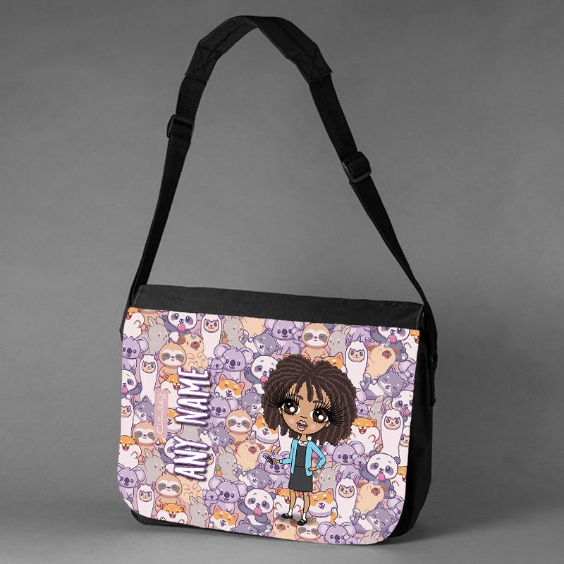 ClaireaBella Girls Personalised Cute Animal Print Messenger Bag - Image 3