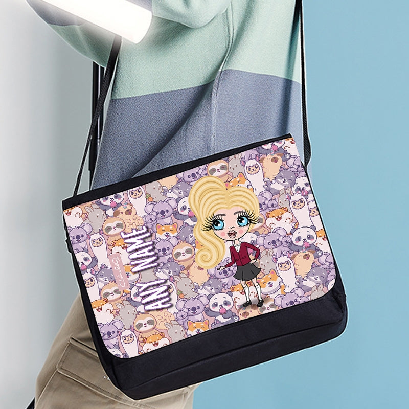 ClaireaBella Girls Personalised Cute Animal Print Messenger Bag - Image 4