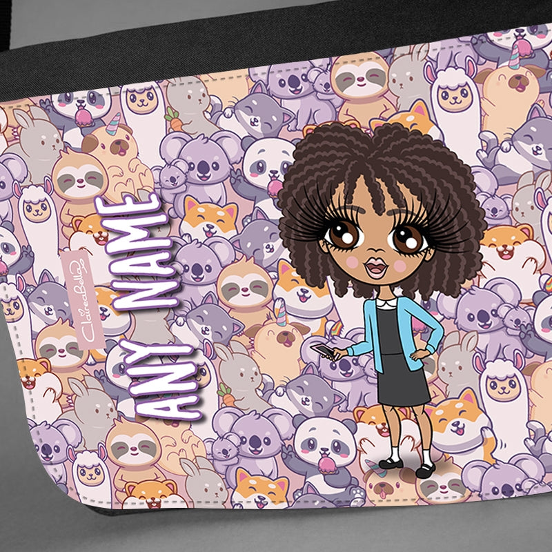 ClaireaBella Girls Personalised Cute Animal Print Messenger Bag - Image 2