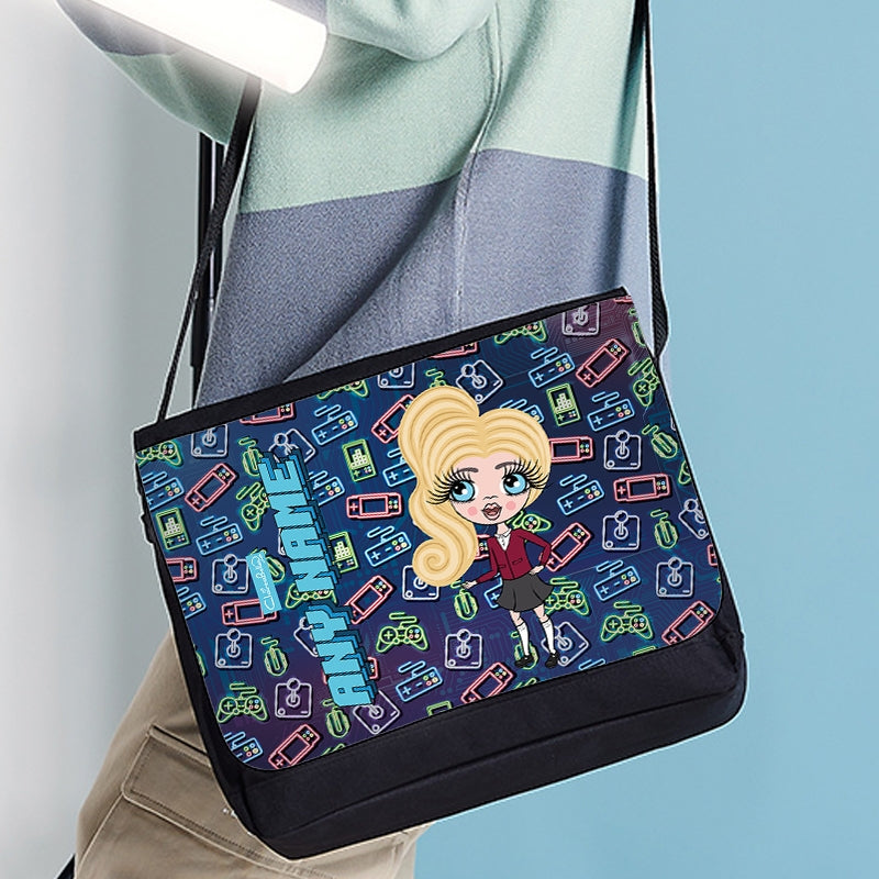 ClaireaBella Girls Personalised Gamer Messenger Bag - Image 2