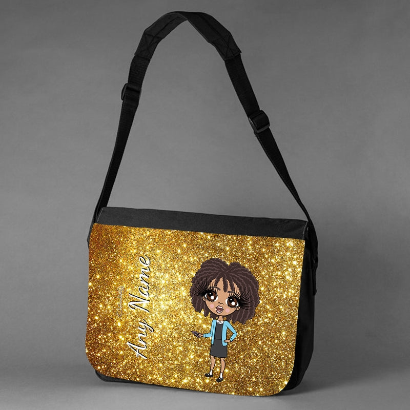 ClaireaBella Girls Personalised Gold Glitter Messenger Bag - Image 4