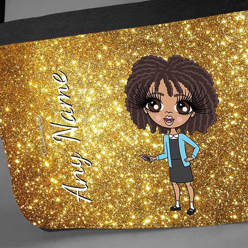 ClaireaBella Girls Personalised Gold Glitter Messenger Bag - Image 3