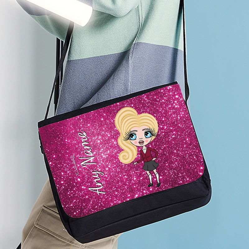 ClaireaBella Girls Personalised Pink Glitter Messenger Bag - Image 4