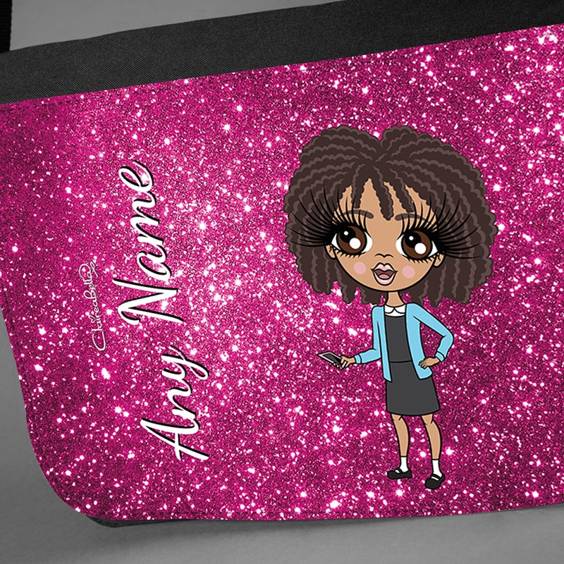 ClaireaBella Girls Personalised Pink Glitter Messenger Bag - Image 3