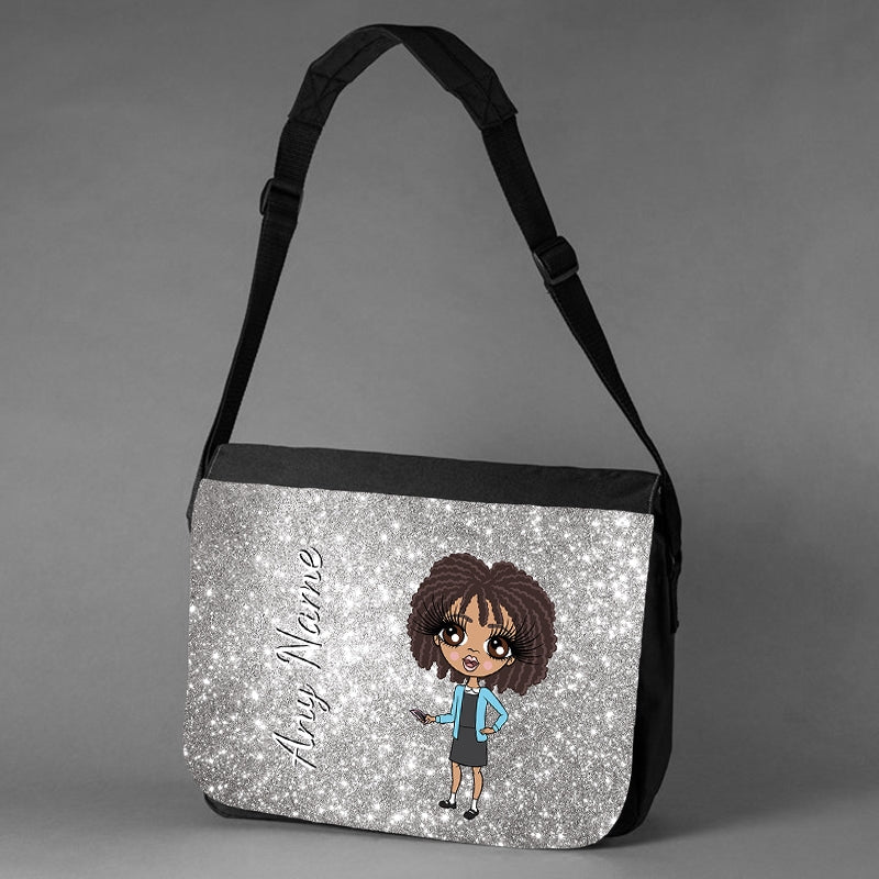 ClaireaBella Girls Personalised Silver Glitter Messenger Bag - Image 2