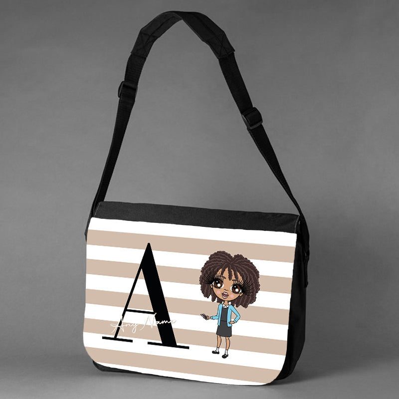 ClaireaBella Girls The LUX Collection Initial Stripe Messenger Bag - Image 3