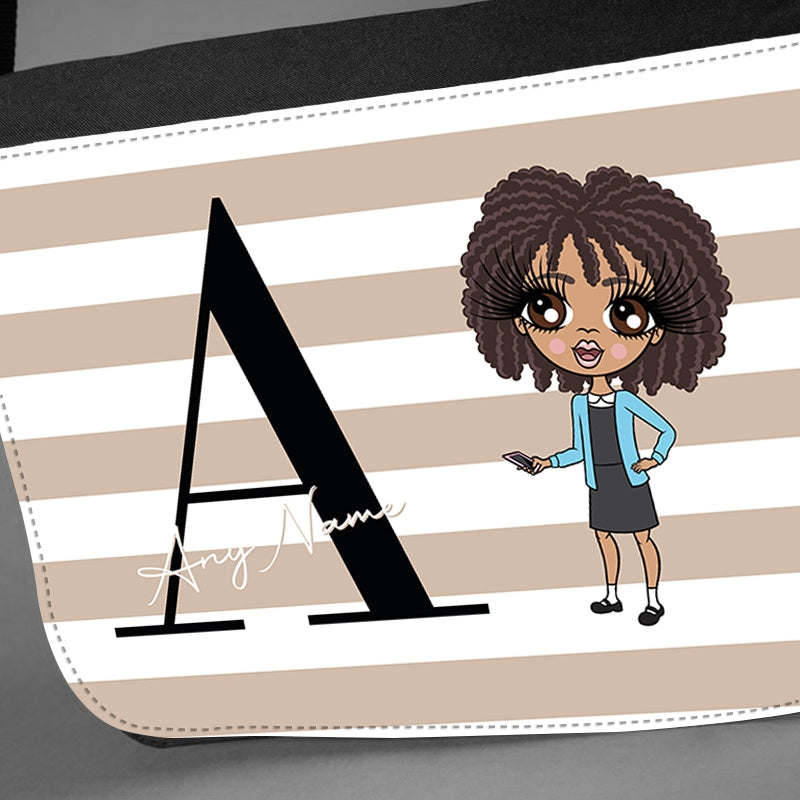 ClaireaBella Girls The LUX Collection Initial Stripe Messenger Bag - Image 2