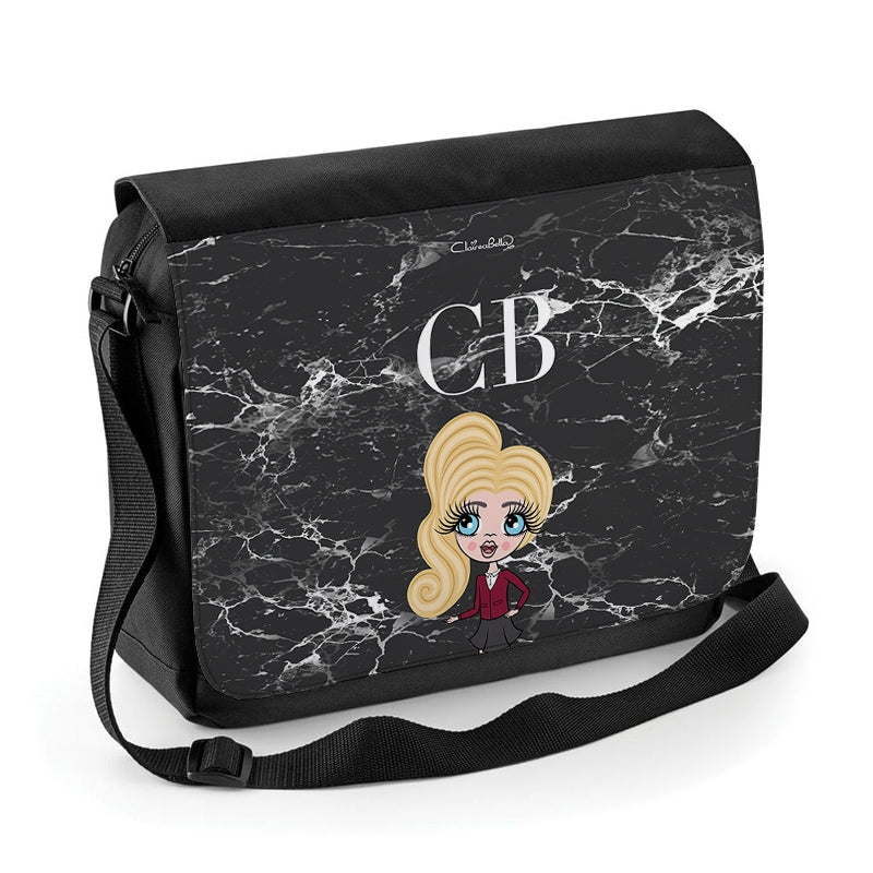 ClaireaBella Girls The LUX Collection Black Marble Messenger Bag - Image 1