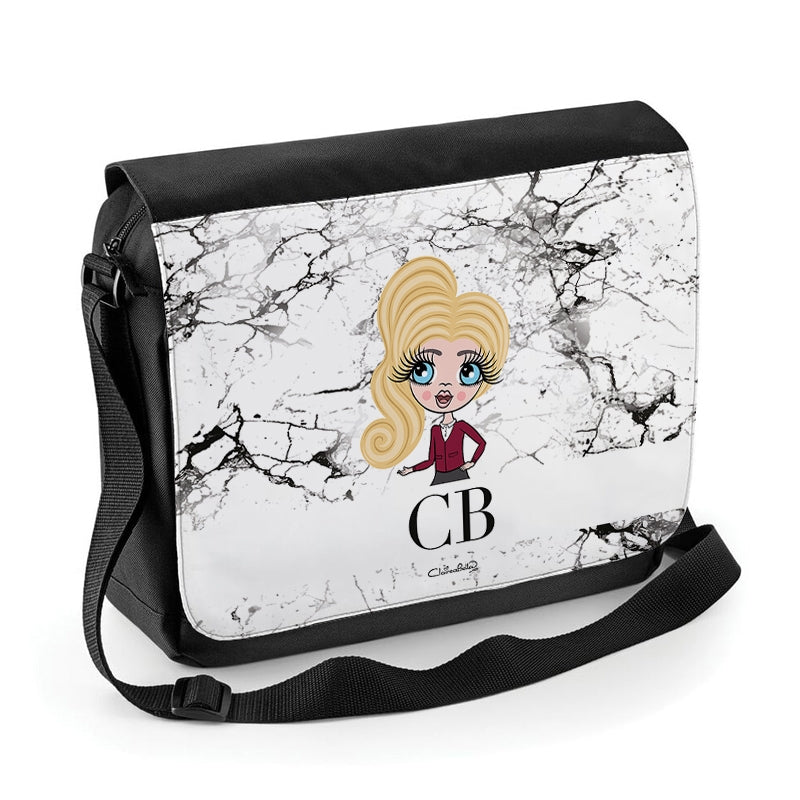 ClaireaBella Girls The LUX Collection Black and White Marble Messenger Bag - Image 1